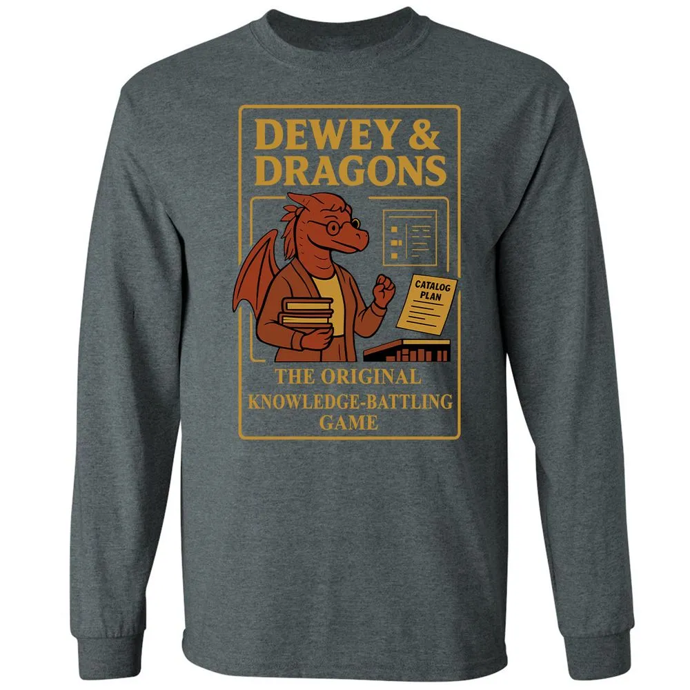 Dewey & Dragons Long Sleeve T-Shirt - Dark Heather - 15
