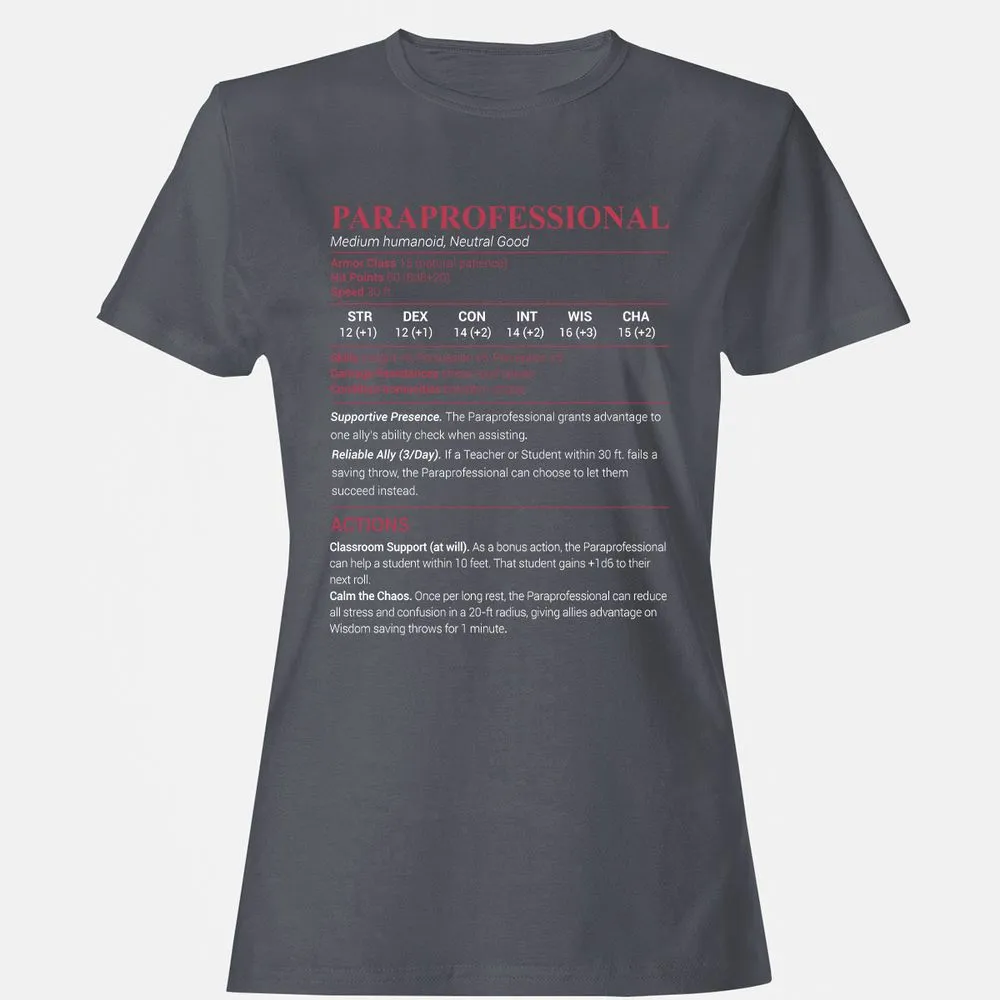 Paraprofessional Women's T-Shirt - Dark Heather - 5