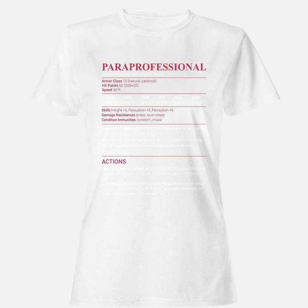 Paraprofessional Women's T-Shirt - White - 16