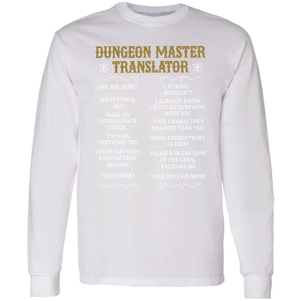 Dungeon Master Translator Long Sleeve T-Shirt - White - 5