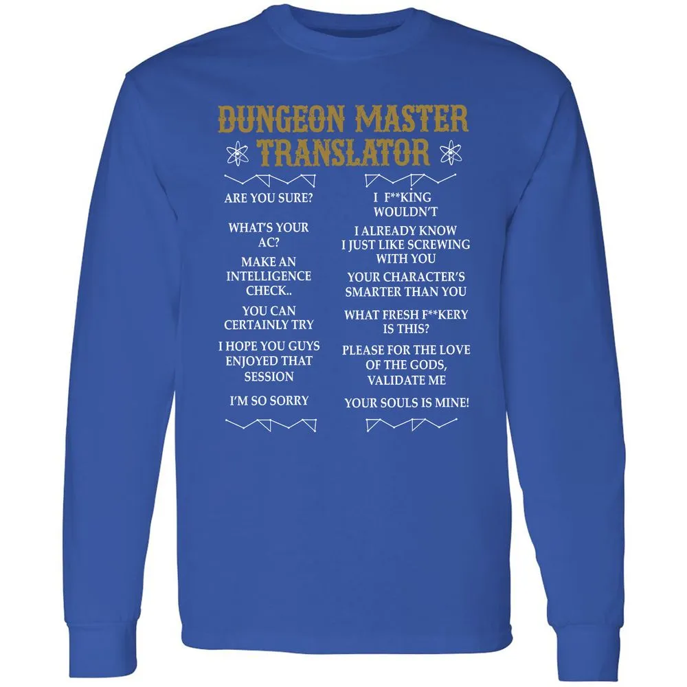 Dungeon Master Translator Long Sleeve T-Shirt - Royal - 8