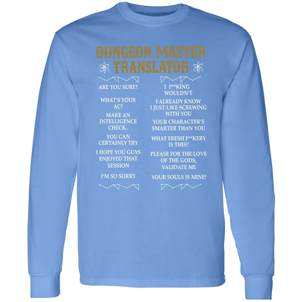 Dungeon Master Translator Long Sleeve T-Shirt - Carolina Blue - 12