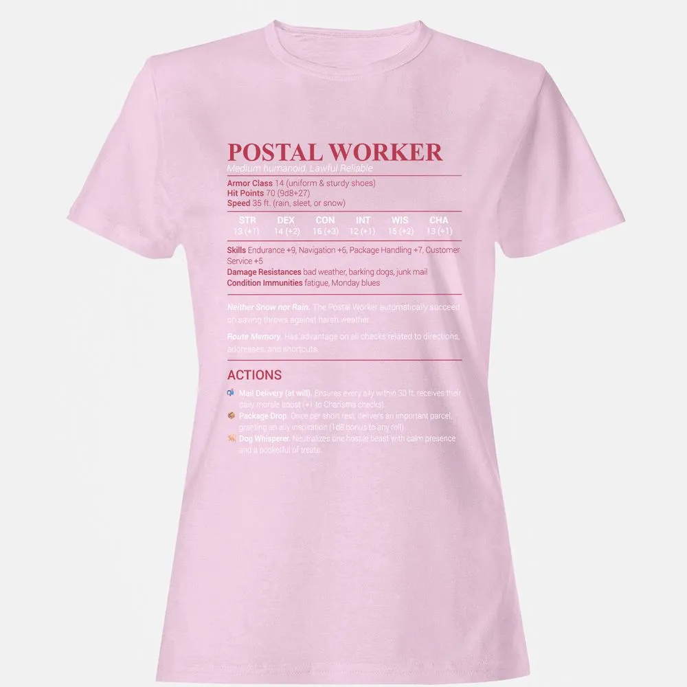 Postal Worker Women's T-Shirt - Light Pink - 9