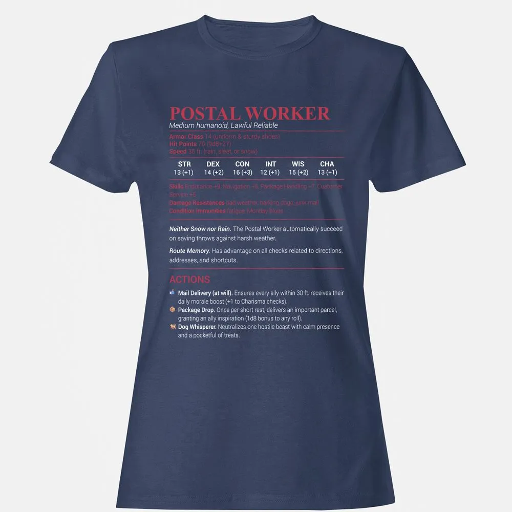 Postal Worker Women's T-Shirt - Navy - 10