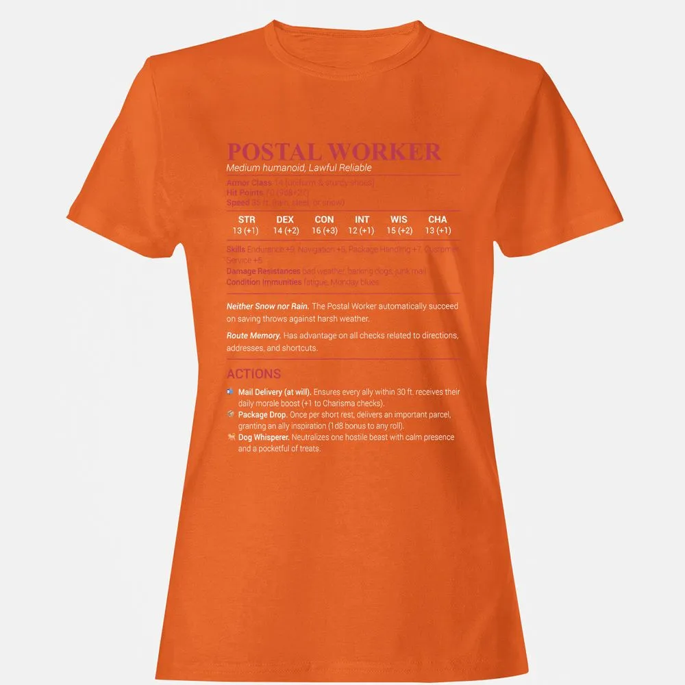 Postal Worker Women's T-Shirt - Orange - 11