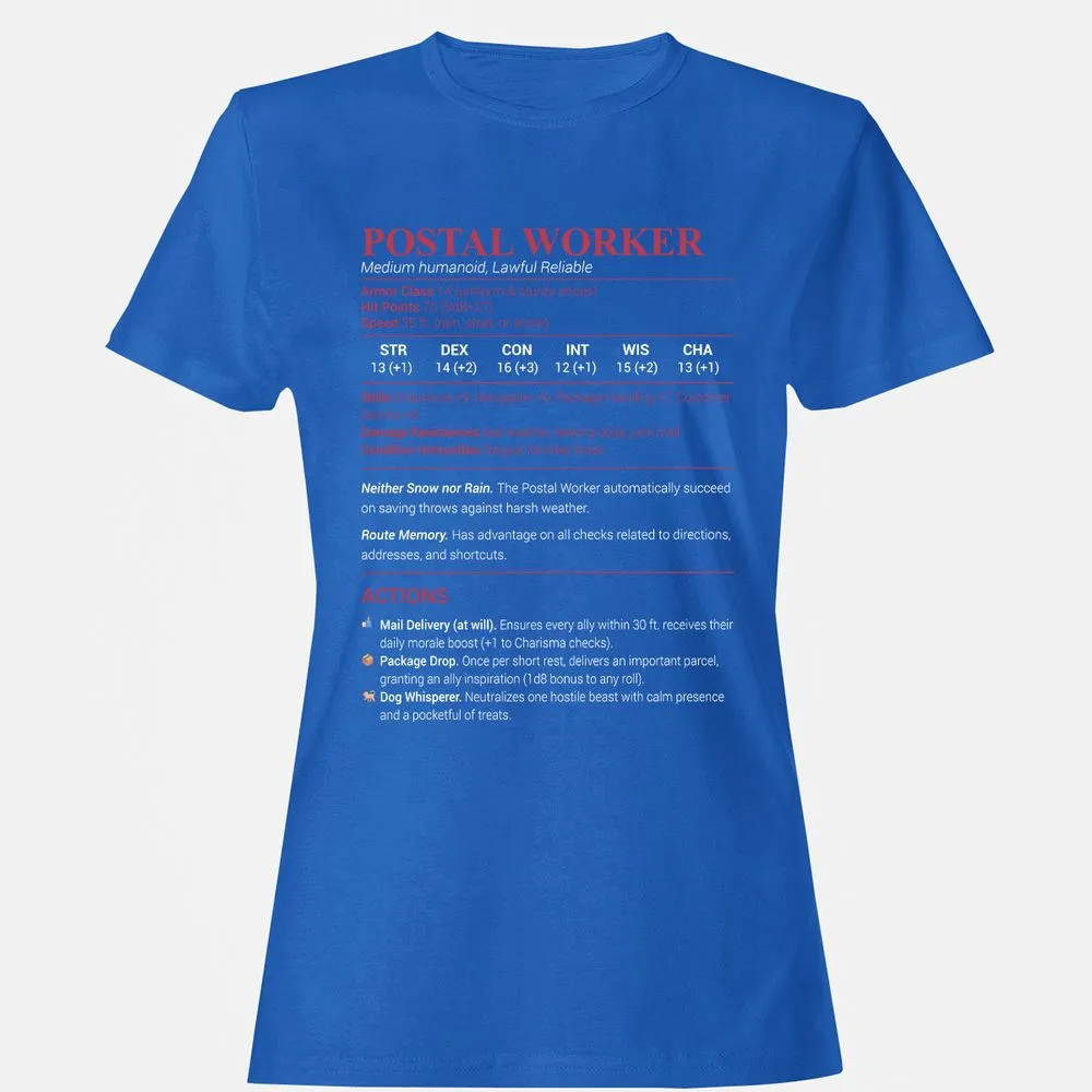 Postal Worker Women's T-Shirt - Royal - 14