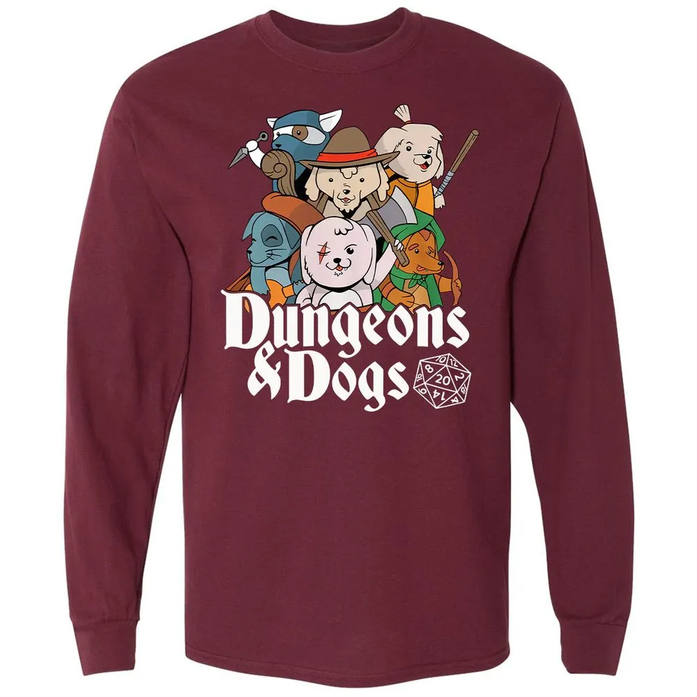 Dungeons & Dogs Long Sleeve T-Shirt - Maroon - 11