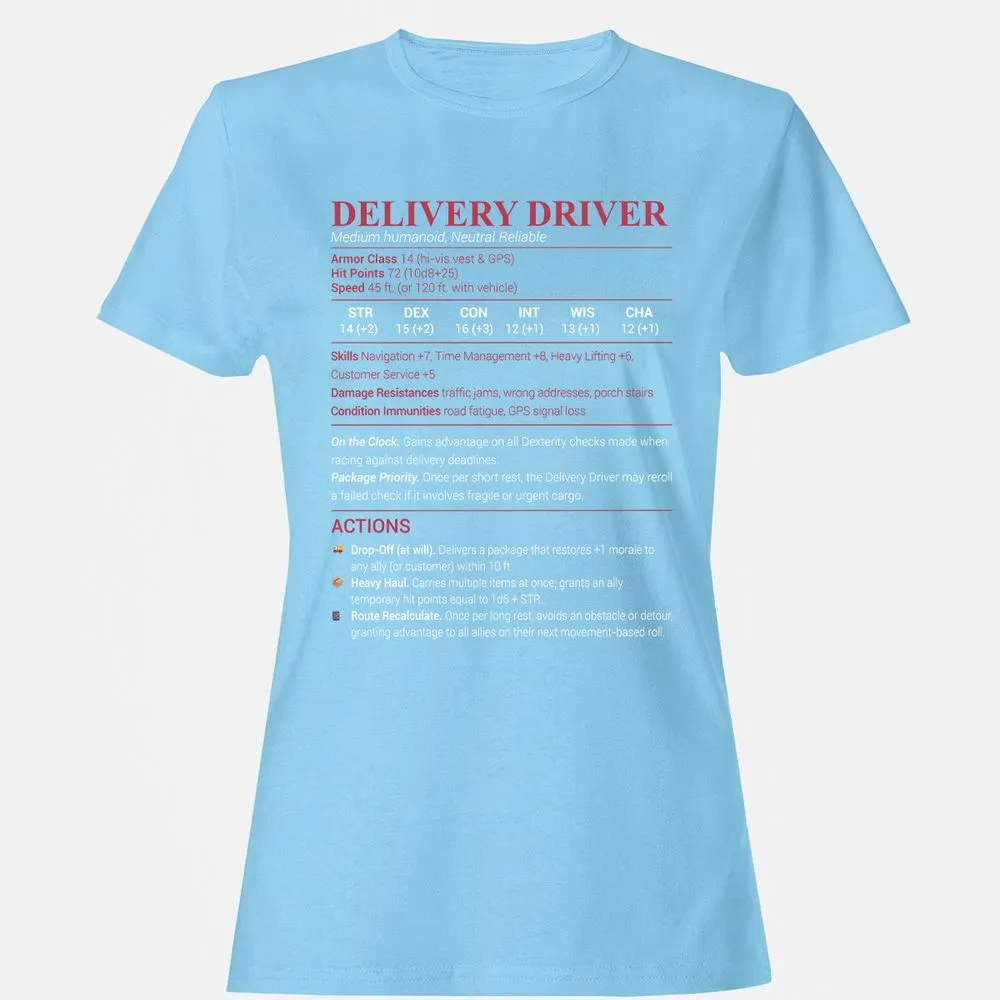 Delivery Driver Women's T-Shirt - Light Blue - 8