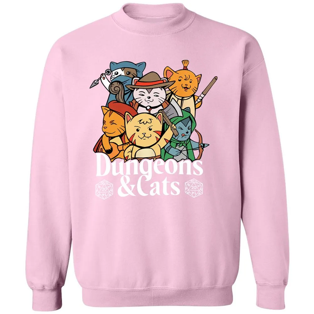 Dungeons & Cats Classic Unisex Sweatshirt - Light Pink - 3