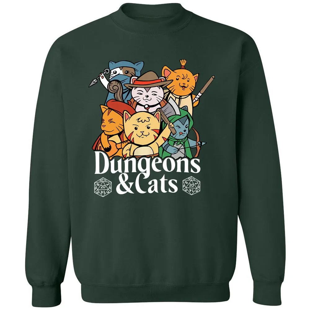 Dungeons & Cats Classic Unisex Sweatshirt - Forest Green - 4