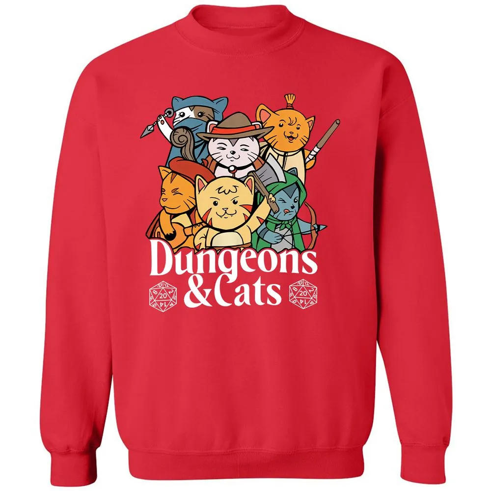 Dungeons & Cats Classic Unisex Sweatshirt - Red - 5