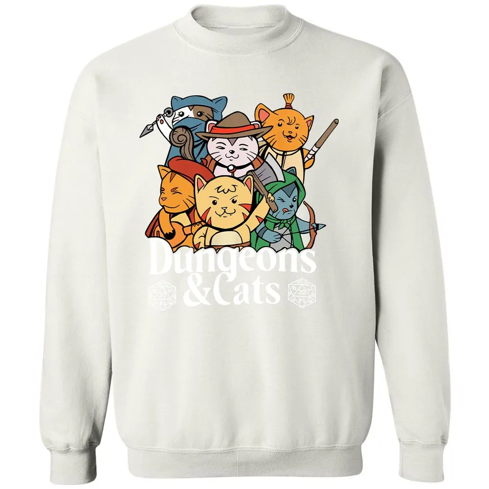 Dungeons & Cats Classic Unisex Sweatshirt - White - 12