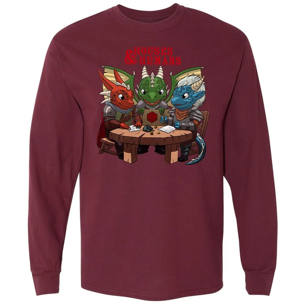 Houses & Humans Long Sleeve T-Shirt - Maroon - 11