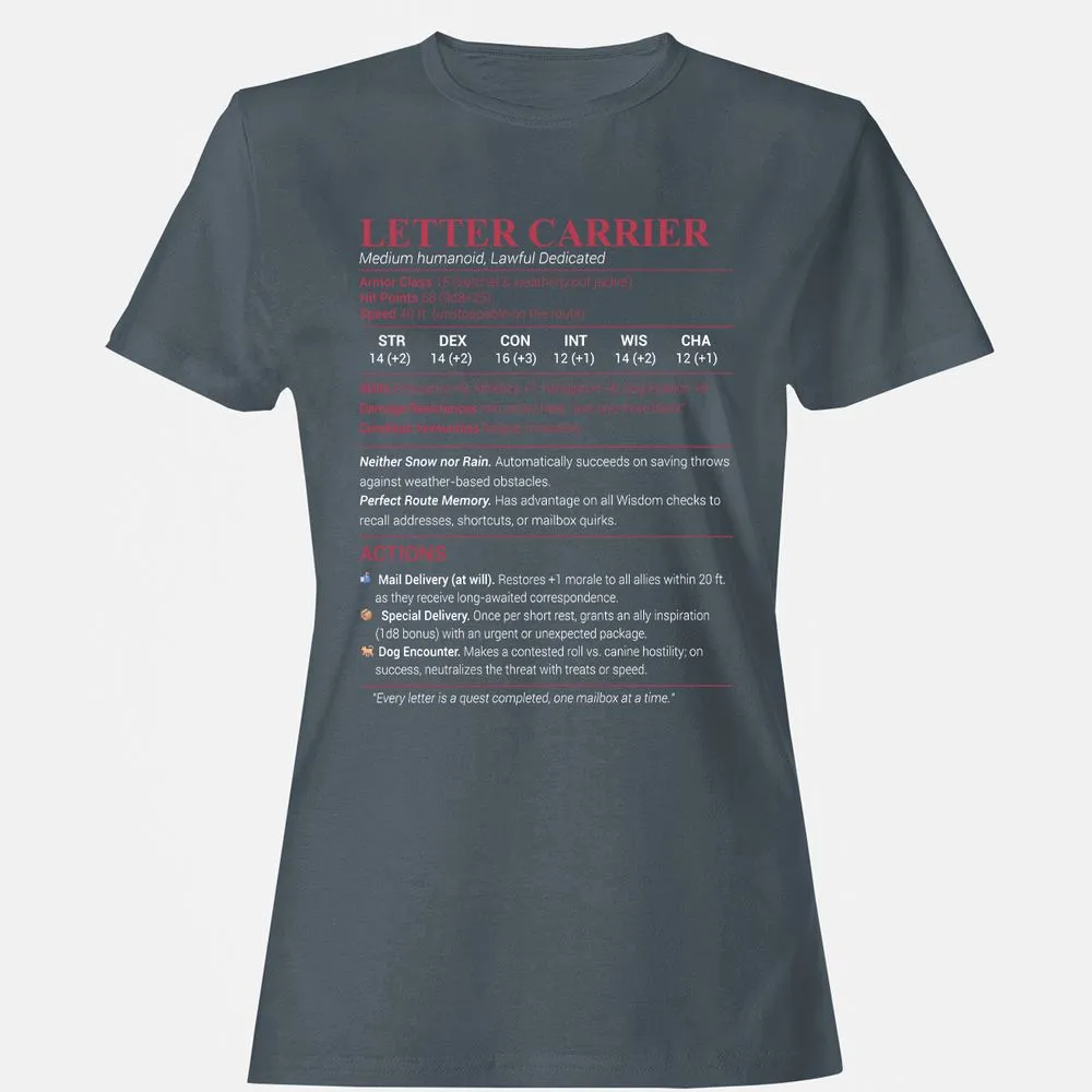 Letter Carrier Women's T-Shirt - Charcoal - 3