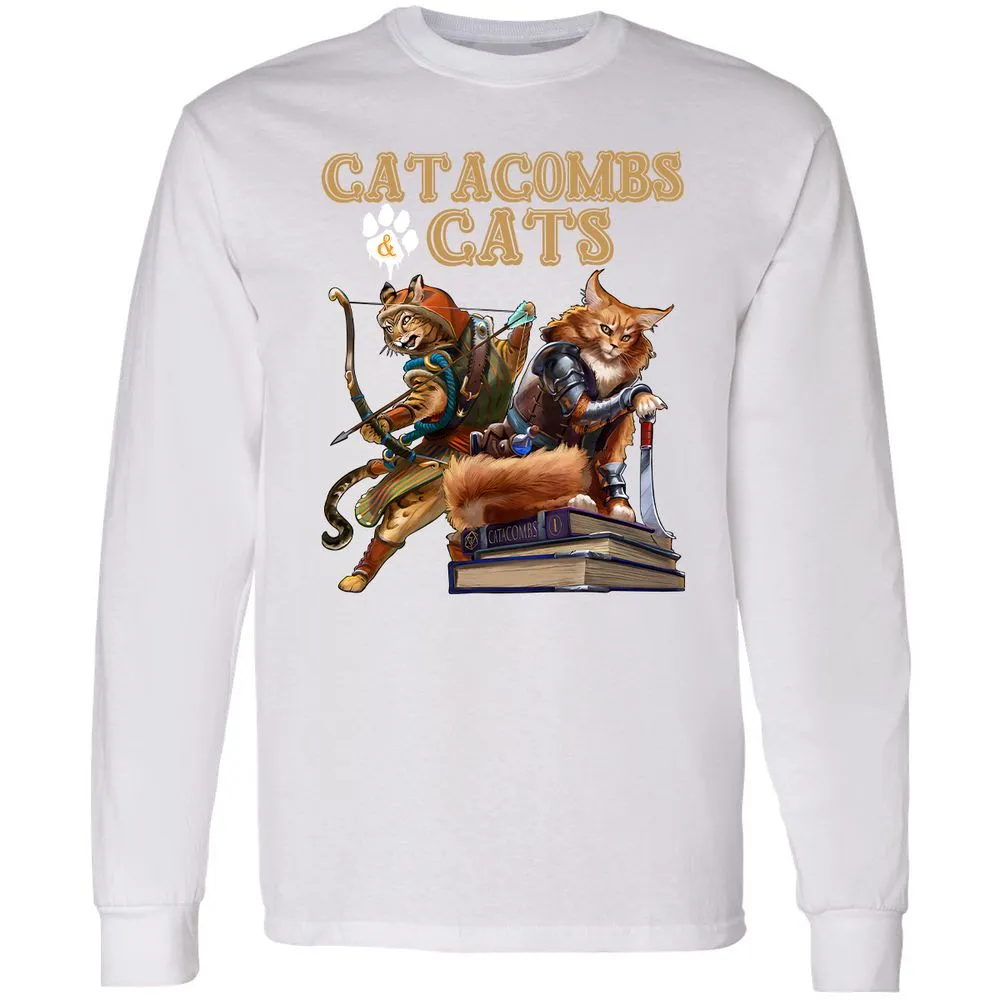 Catacombs & Cats Long Sleeve T-Shirt - White - 5