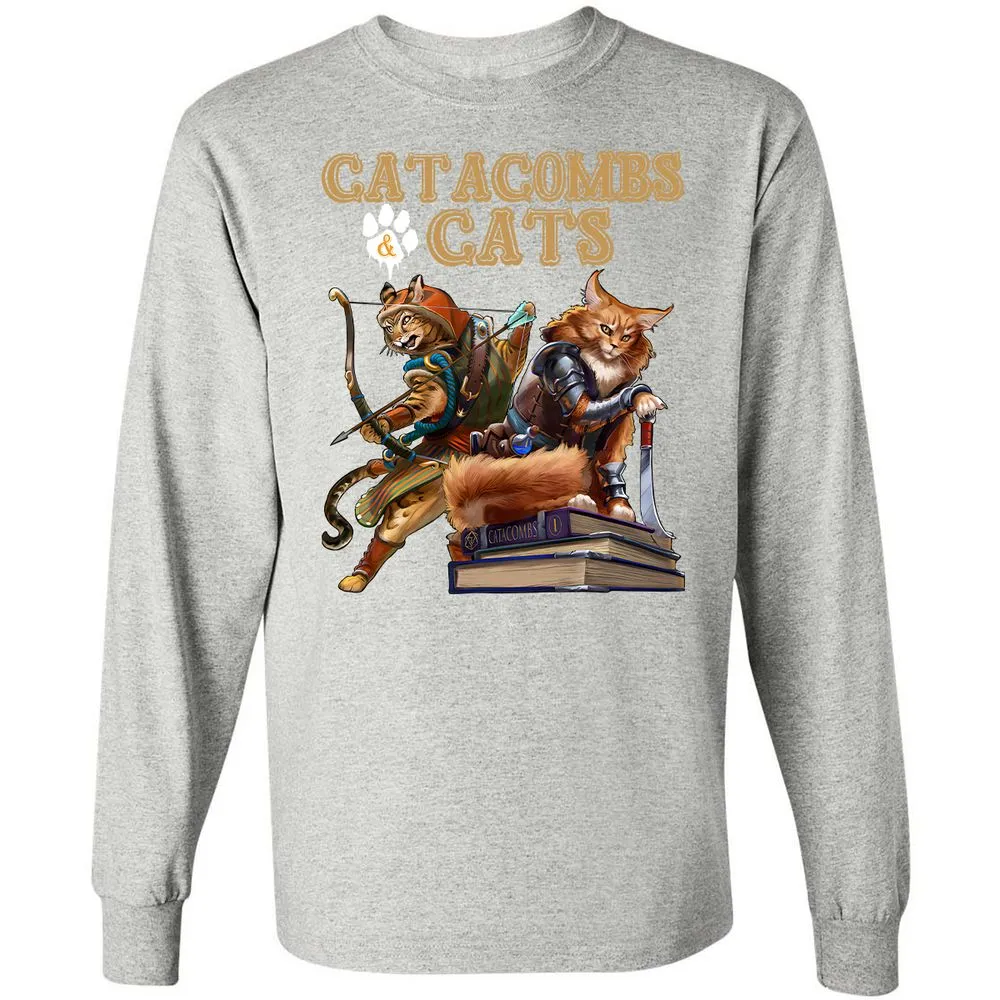 Catacombs & Cats Long Sleeve T-Shirt - Ash - 7
