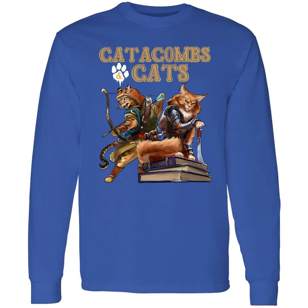 Catacombs & Cats Long Sleeve T-Shirt - Royal - 8