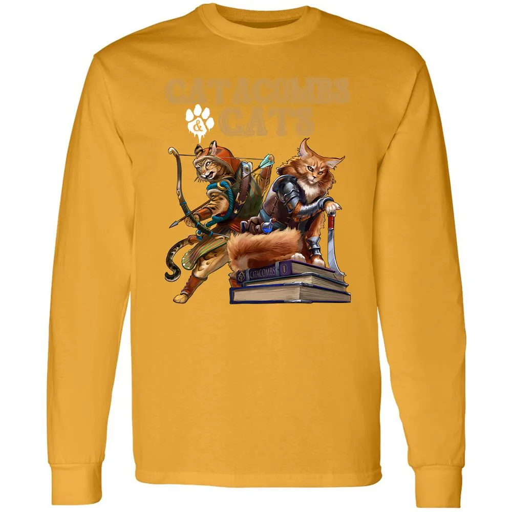 Catacombs & Cats Long Sleeve T-Shirt - Gold - 9