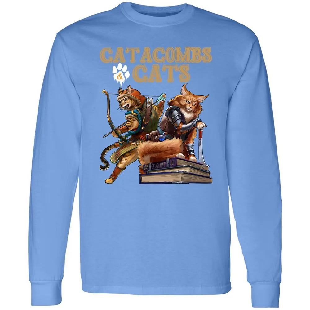 Catacombs & Cats Long Sleeve T-Shirt - Carolina Blue - 12