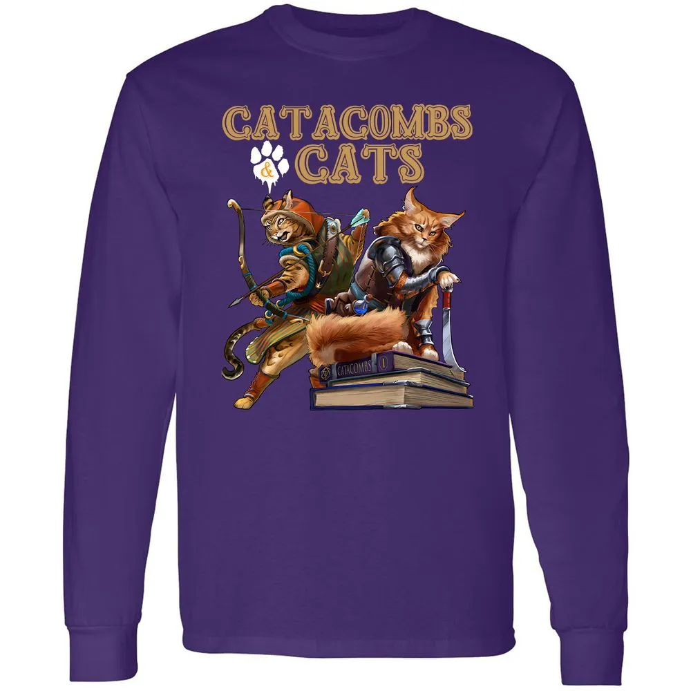 Catacombs & Cats Long Sleeve T-Shirt - Purple - 13