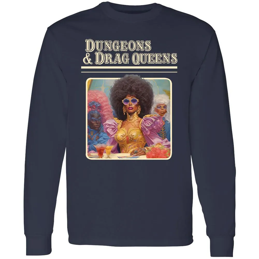 Dungeons & Drag Queens Long Sleeve T-Shirt - Navy - 2