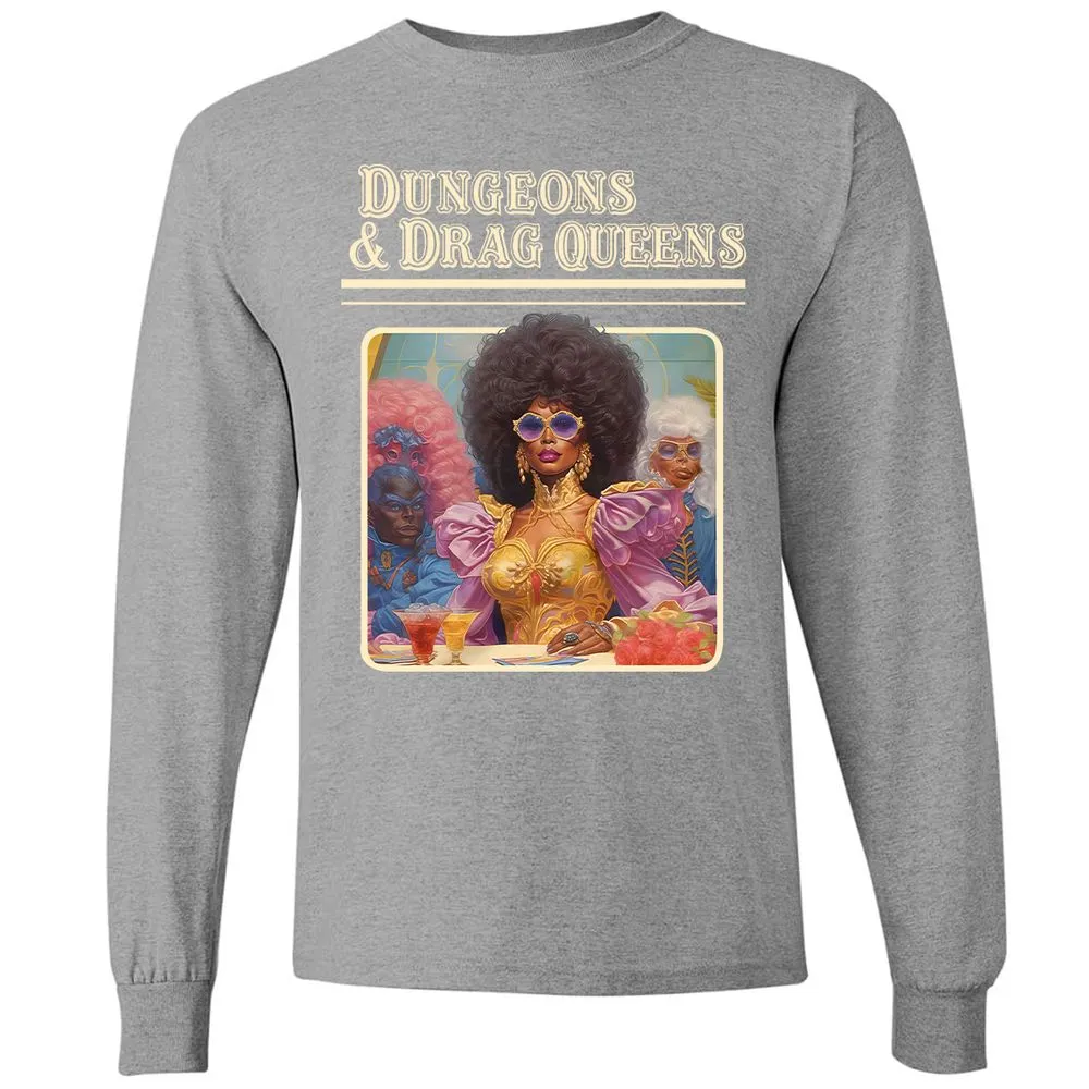 Dungeons & Drag Queens Long Sleeve T-Shirt - Graphite Heather - 6