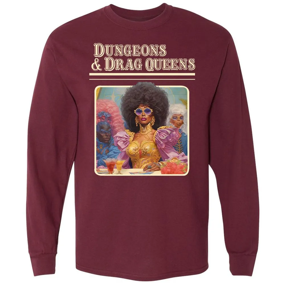 Dungeons & Drag Queens Long Sleeve T-Shirt - Maroon - 11