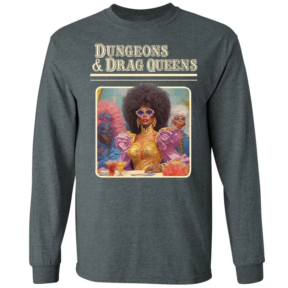 Dungeons & Drag Queens Long Sleeve T-Shirt - Dark Heather - 15