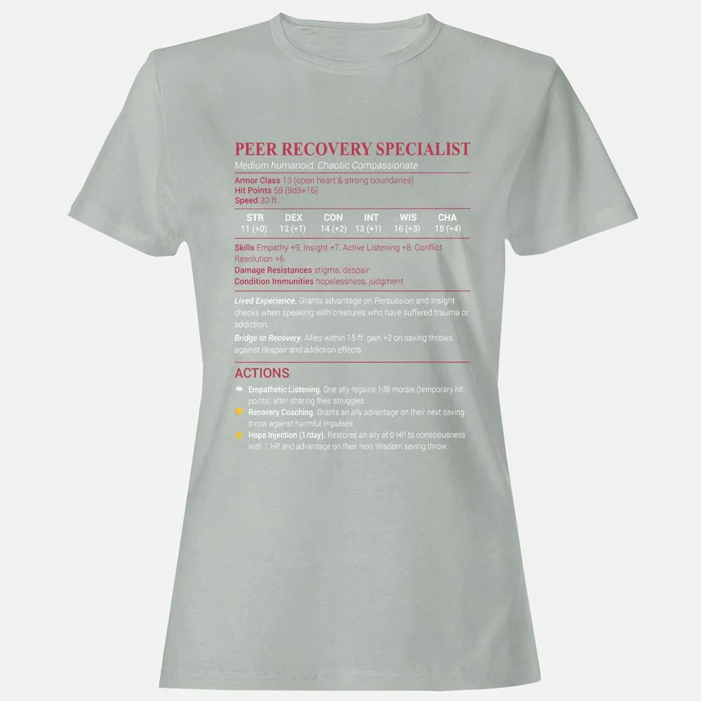 Peer Recovery Specialist Women's T-Shirt - Ash - 2