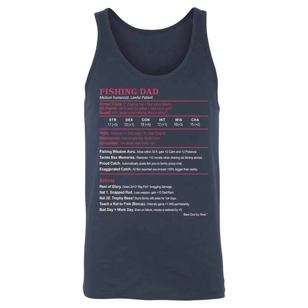 FISHING DAD Unisex Jersey Tank - Navy - 2