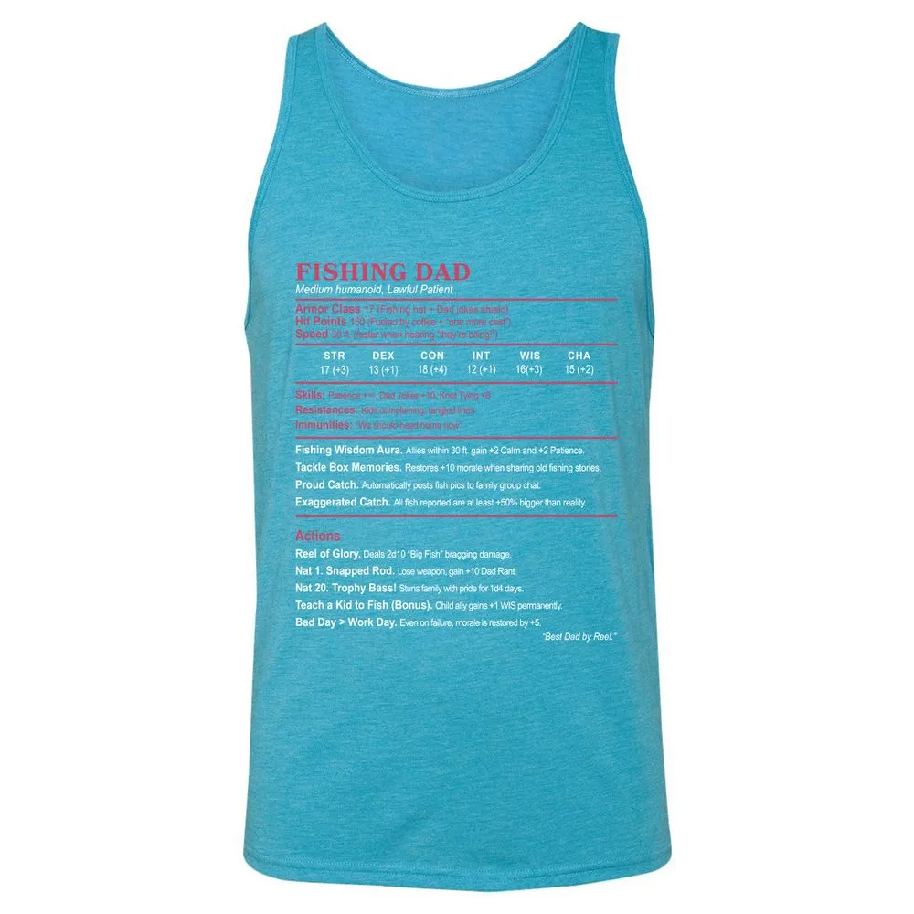 FISHING DAD Unisex Jersey Tank - Aqua Triblend - 3