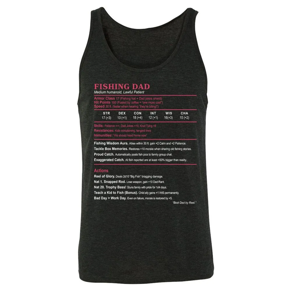 FISHING DAD Unisex Jersey Tank - Charcoal Black Triblend - 5