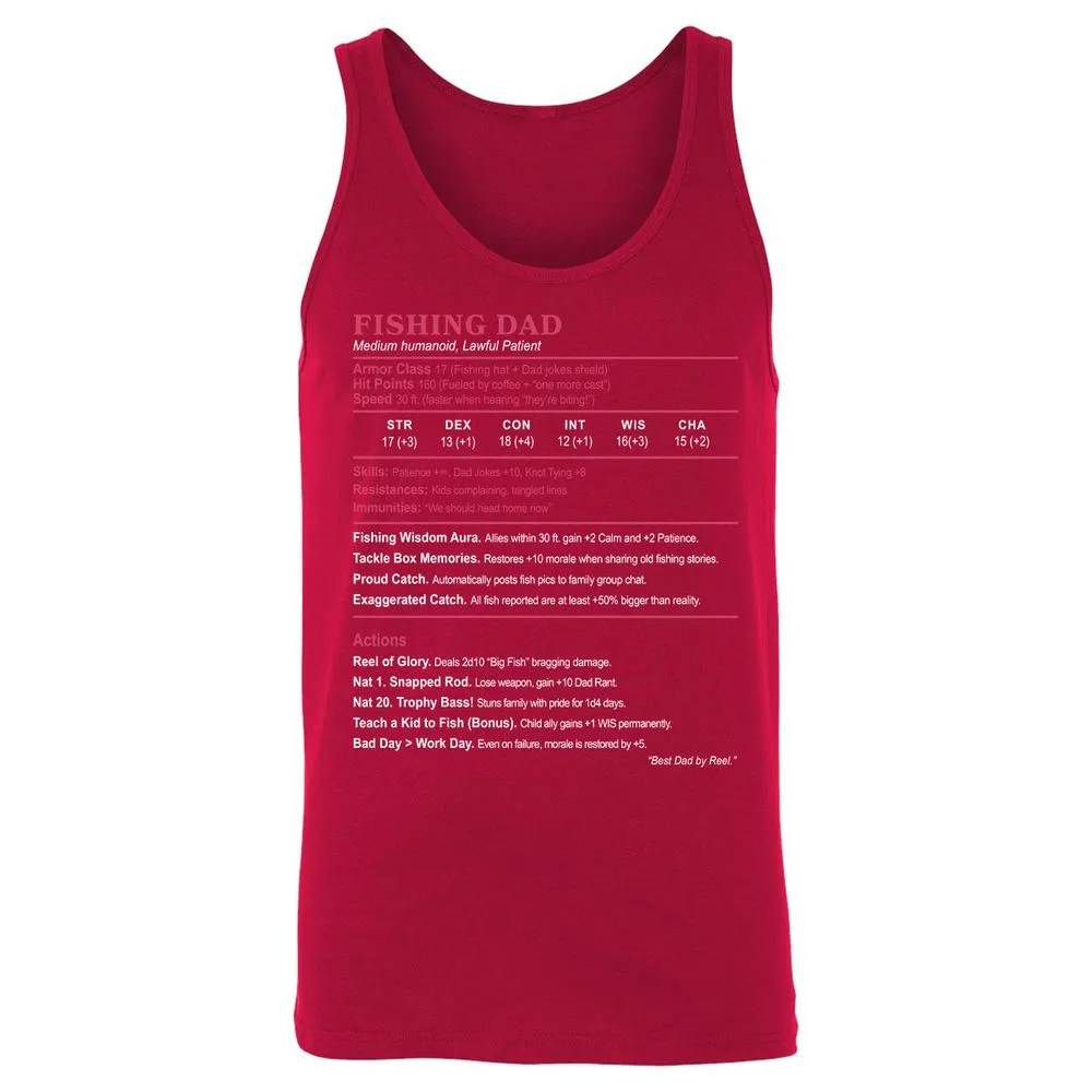 FISHING DAD Unisex Jersey Tank - Red - 11