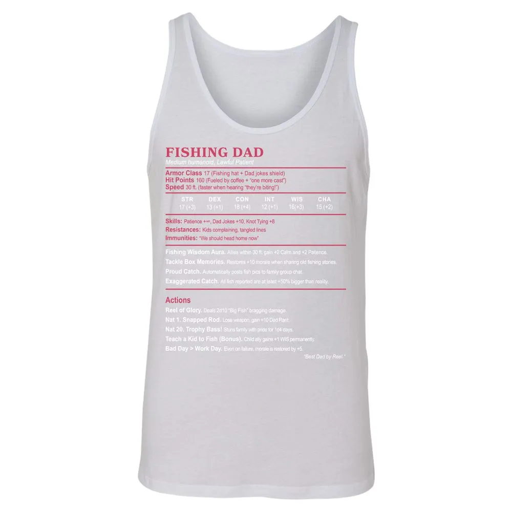FISHING DAD Unisex Jersey Tank - White - 14