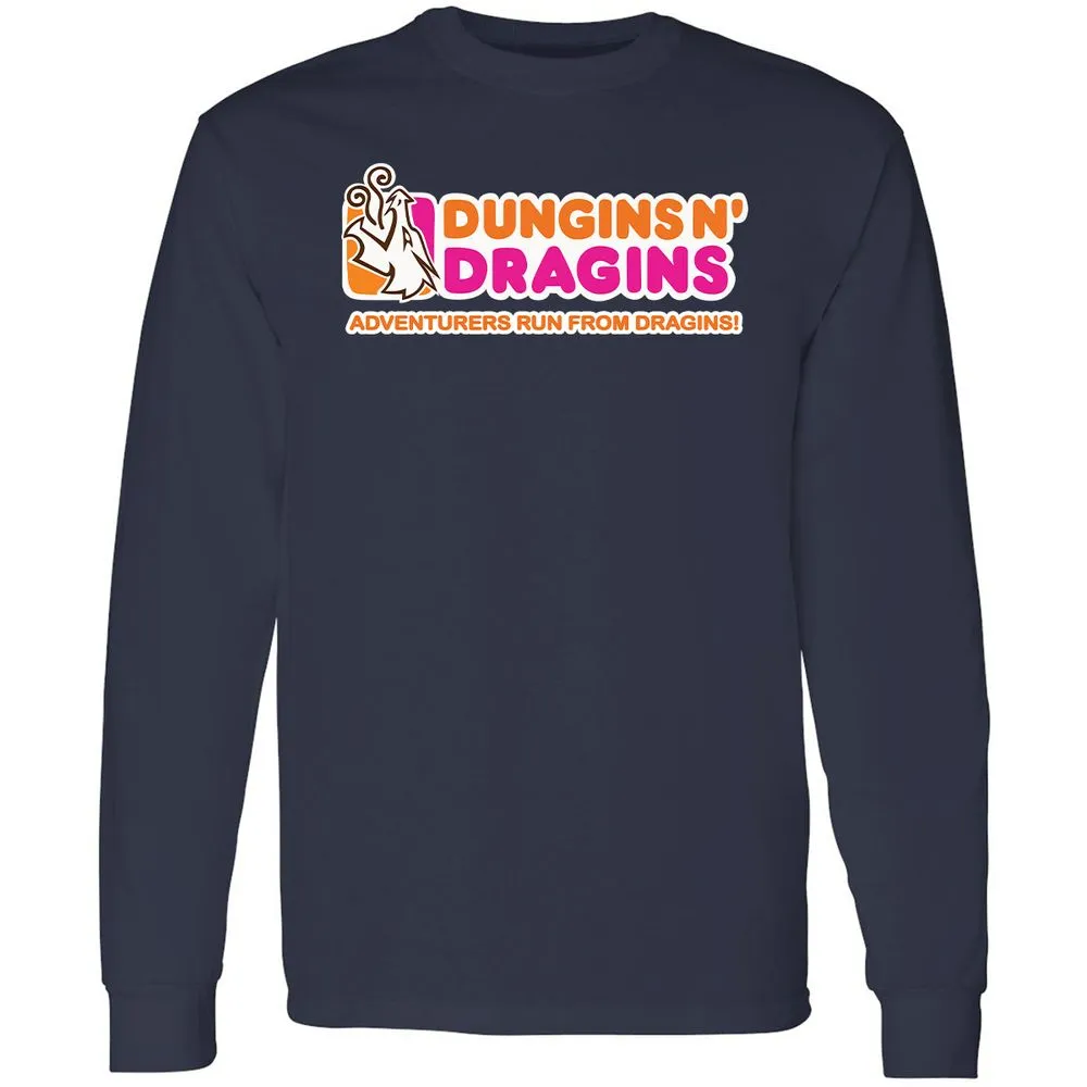 Dungins & Dragins Long Sleeve T-Shirt - Navy - 2