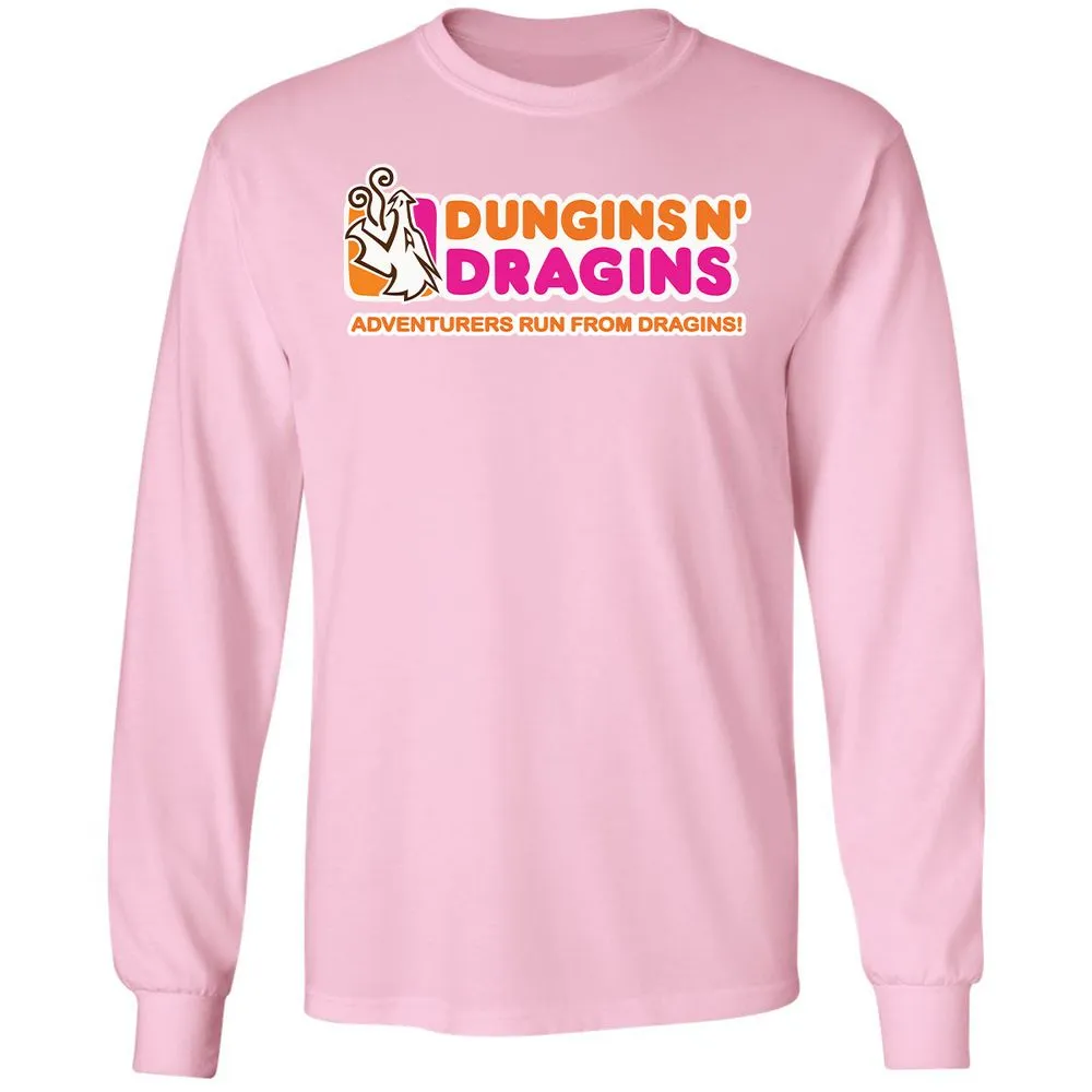 Dungins & Dragins Long Sleeve T-Shirt - Light Pink - 3