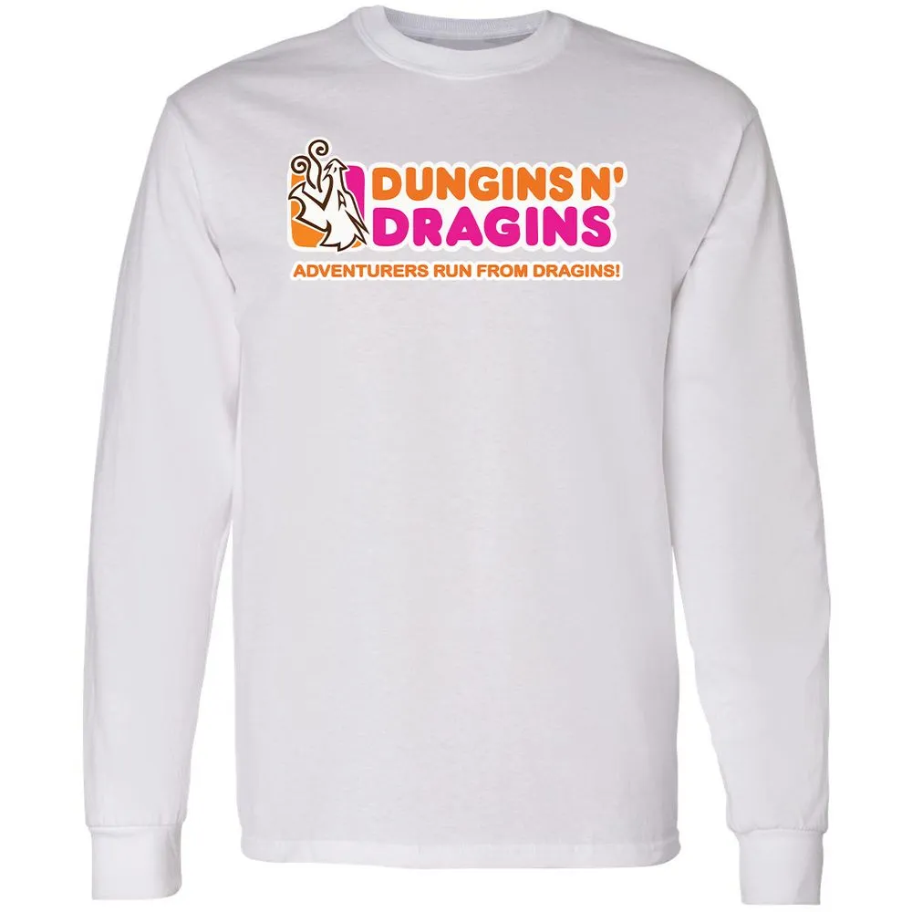 Dungins & Dragins Long Sleeve T-Shirt - White - 5
