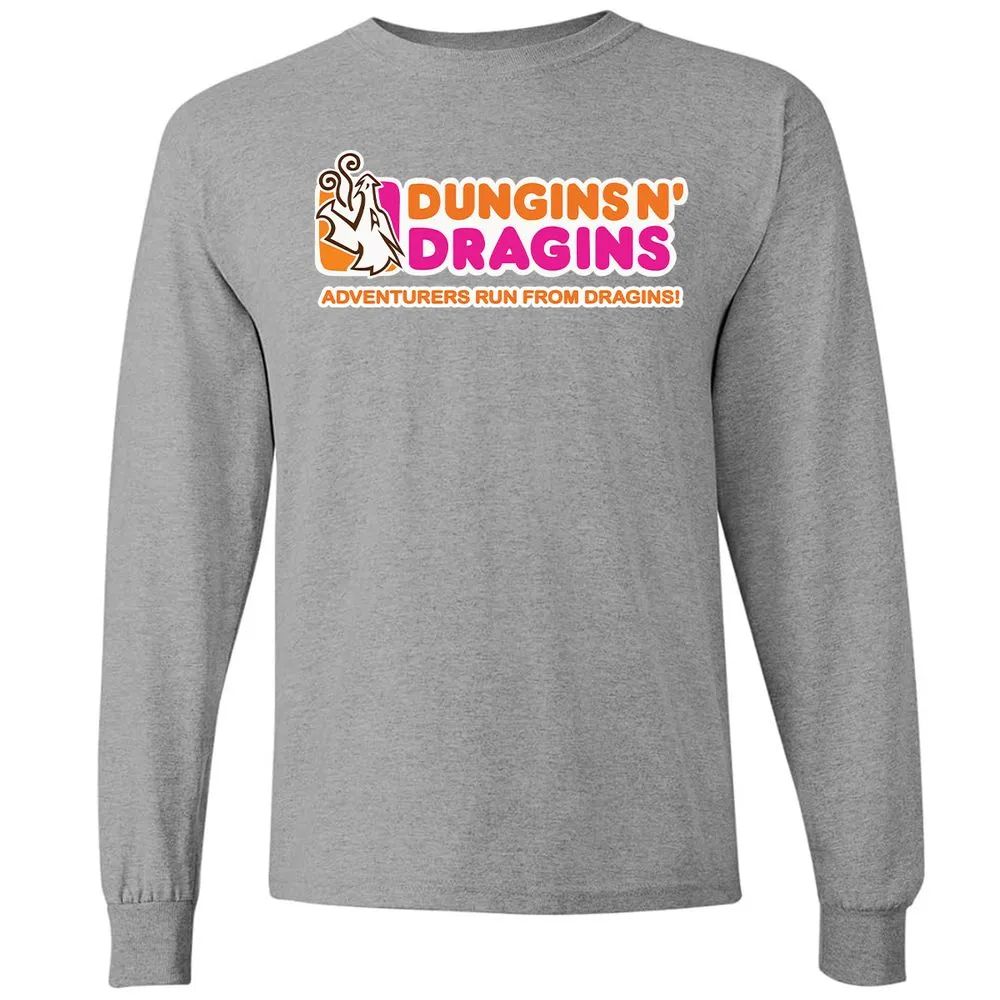 Dungins & Dragins Long Sleeve T-Shirt - Graphite Heather - 6