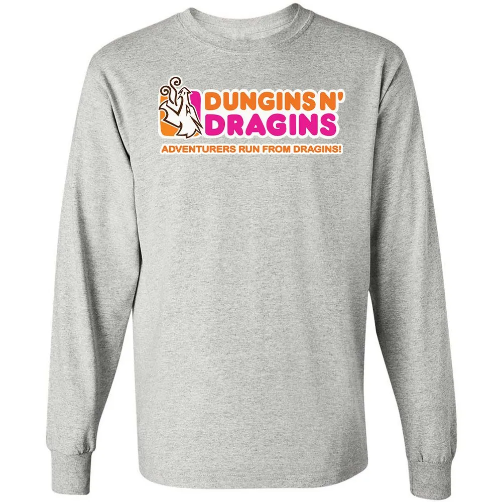 Dungins & Dragins Long Sleeve T-Shirt - Ash - 7
