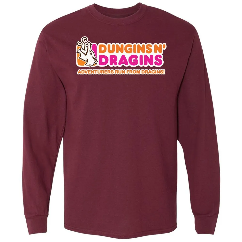 Dungins & Dragins Long Sleeve T-Shirt - Maroon - 11