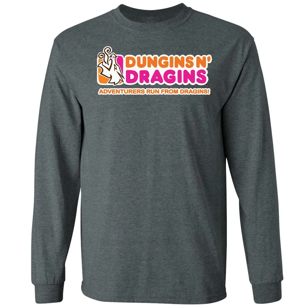 Dungins & Dragins Long Sleeve T-Shirt - Dark Heather - 15