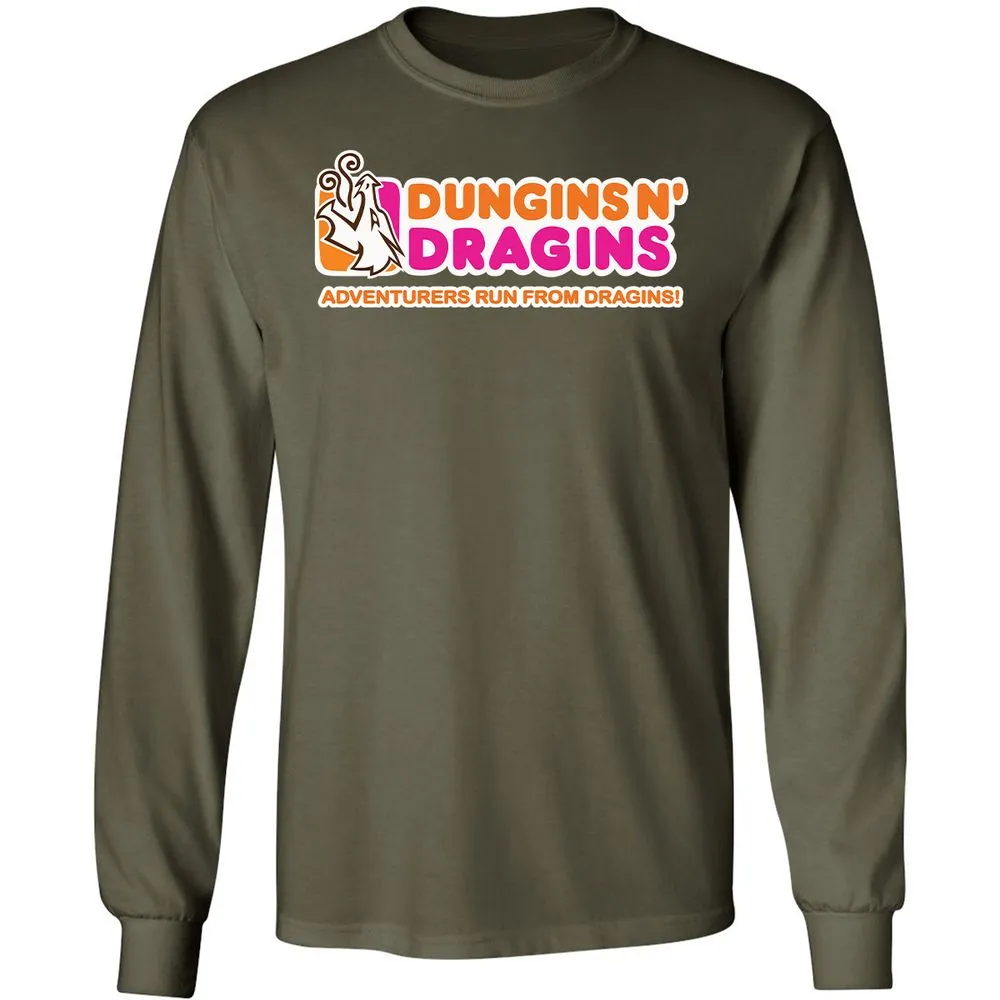 Dungins & Dragins Long Sleeve T-Shirt - Military Green - 16