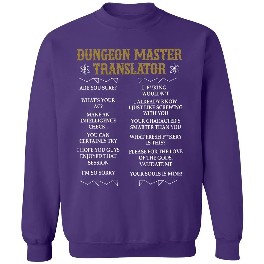 Dungeon Master Translator Classic Unisex Sweatshirt - Purple - 6