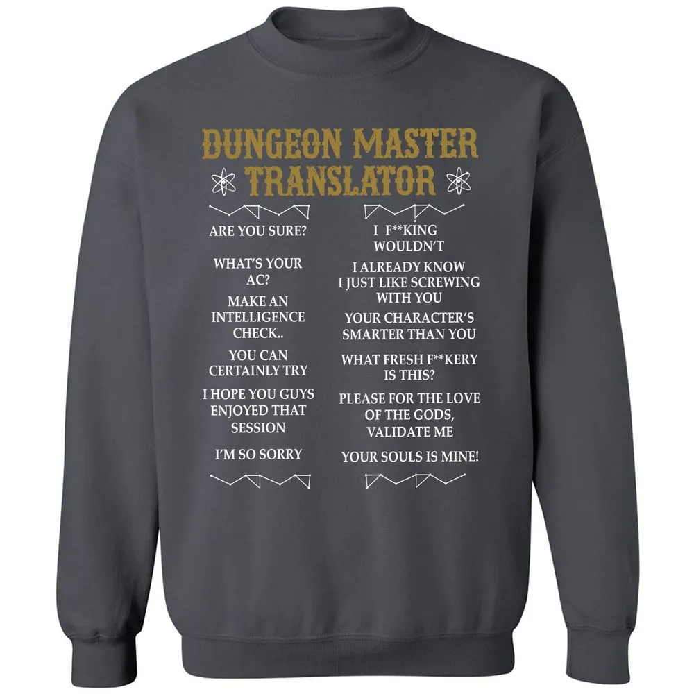 Dungeon Master Translator Classic Unisex Sweatshirt - Charcoal - 7