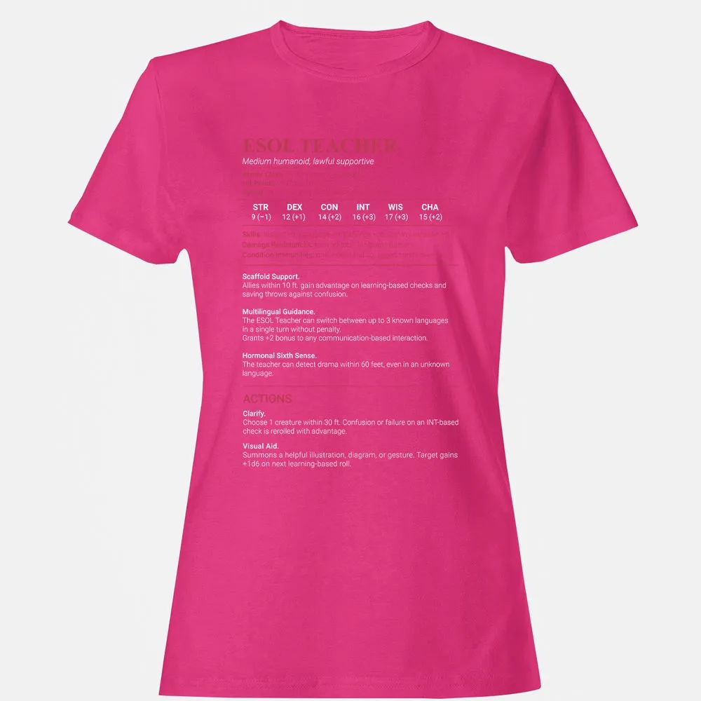 ESOL Teacher Women's T-Shirt - Heliconia - 6