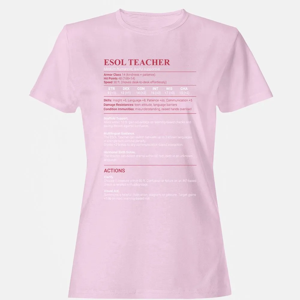 ESOL Teacher Women's T-Shirt - Light Pink - 9