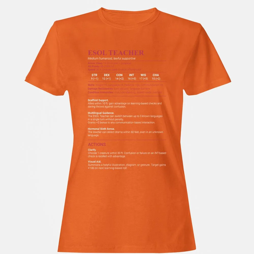ESOL Teacher Women's T-Shirt - Orange - 11
