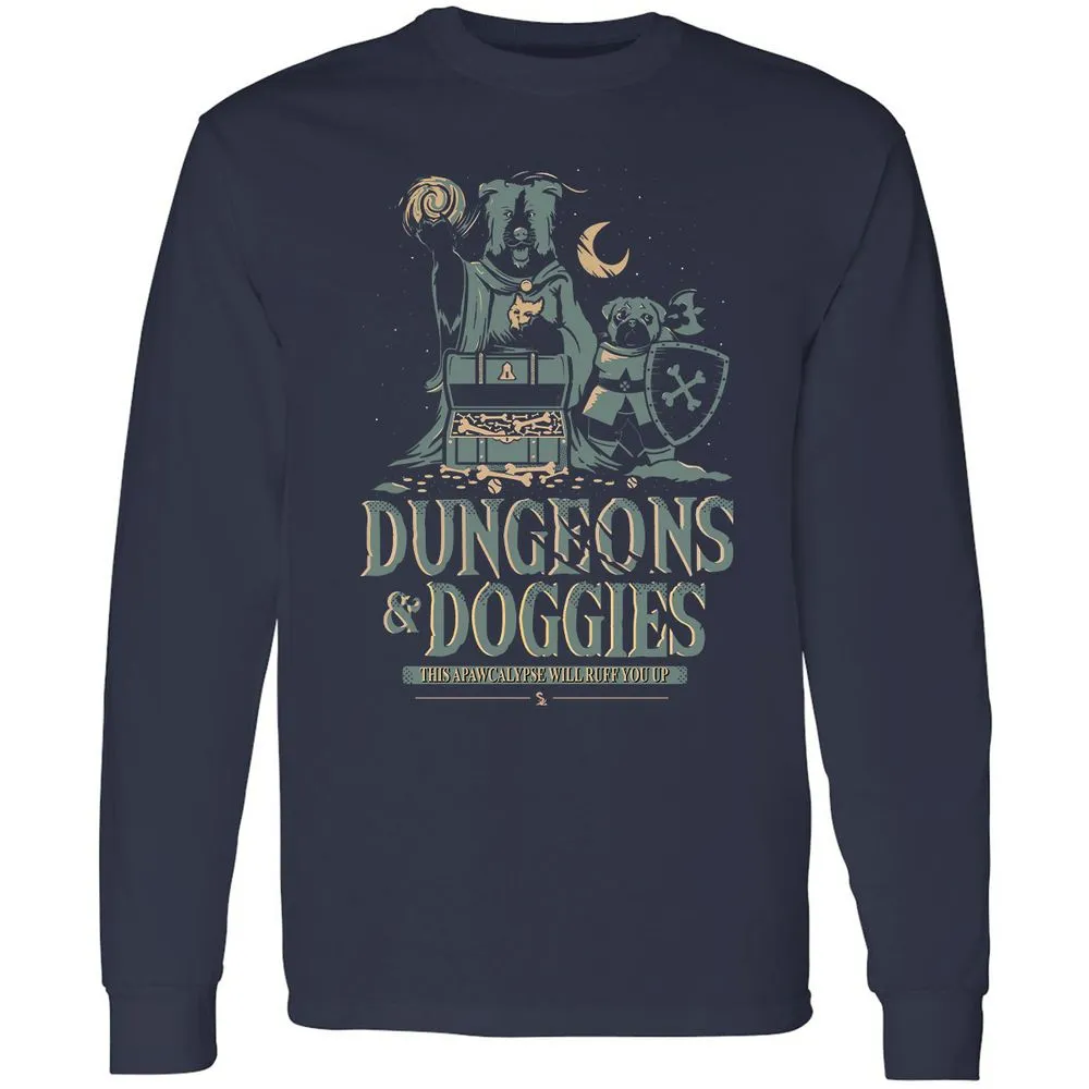 Dungeons & Doggies Long Sleeve T-Shirt - Navy - 2
