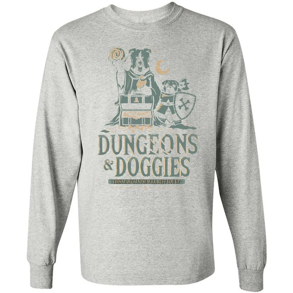 Dungeons & Doggies Long Sleeve T-Shirt - Ash - 7