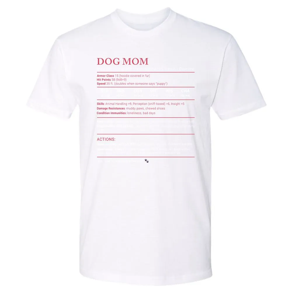 Dog Mom Stats Premium Unisex T-Shirt - White - 4